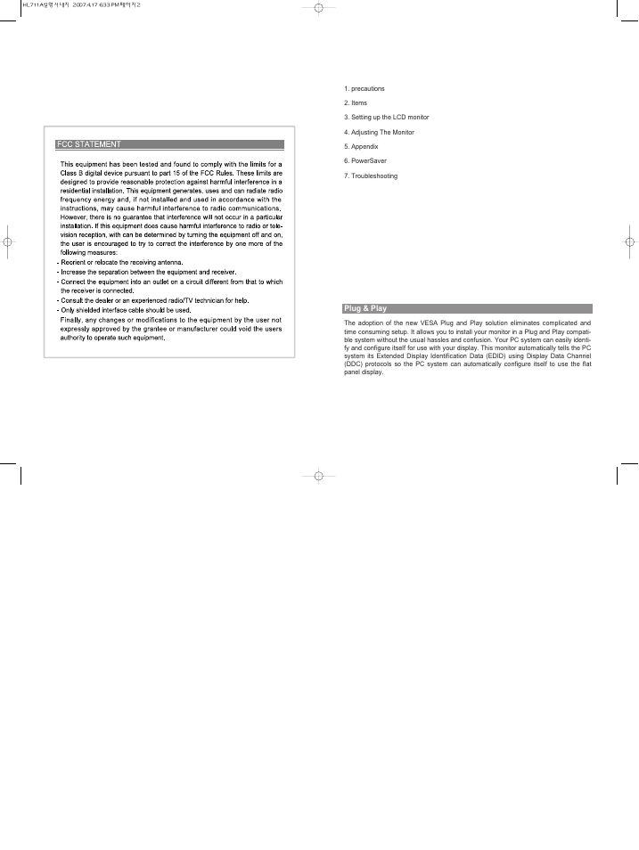 Hyundai IT LCD Monitor U70D User Manual | Page 2 / 27