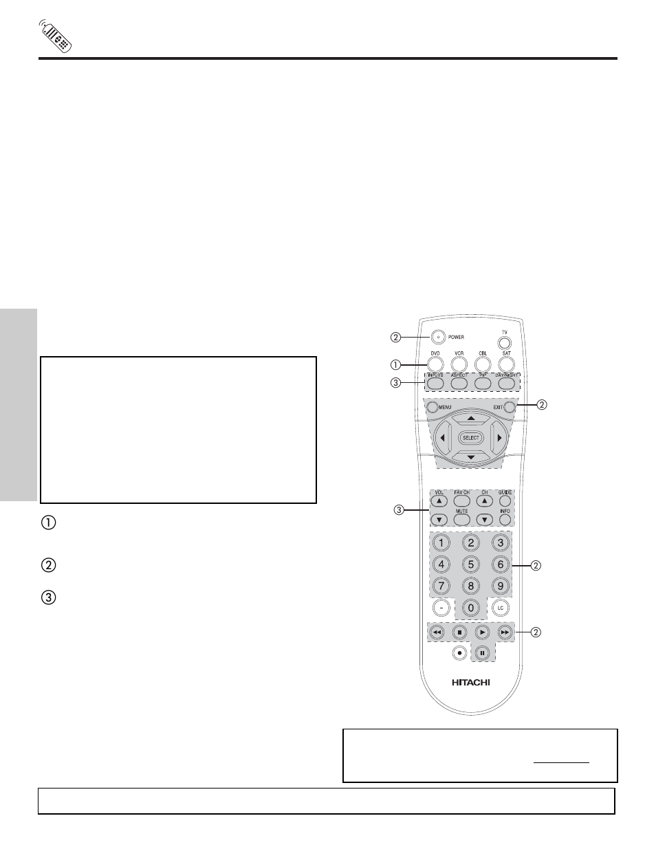 Using the remote to control dvd functions, The remote control | Hitachi 51F510 User Manual | Page 30 / 76