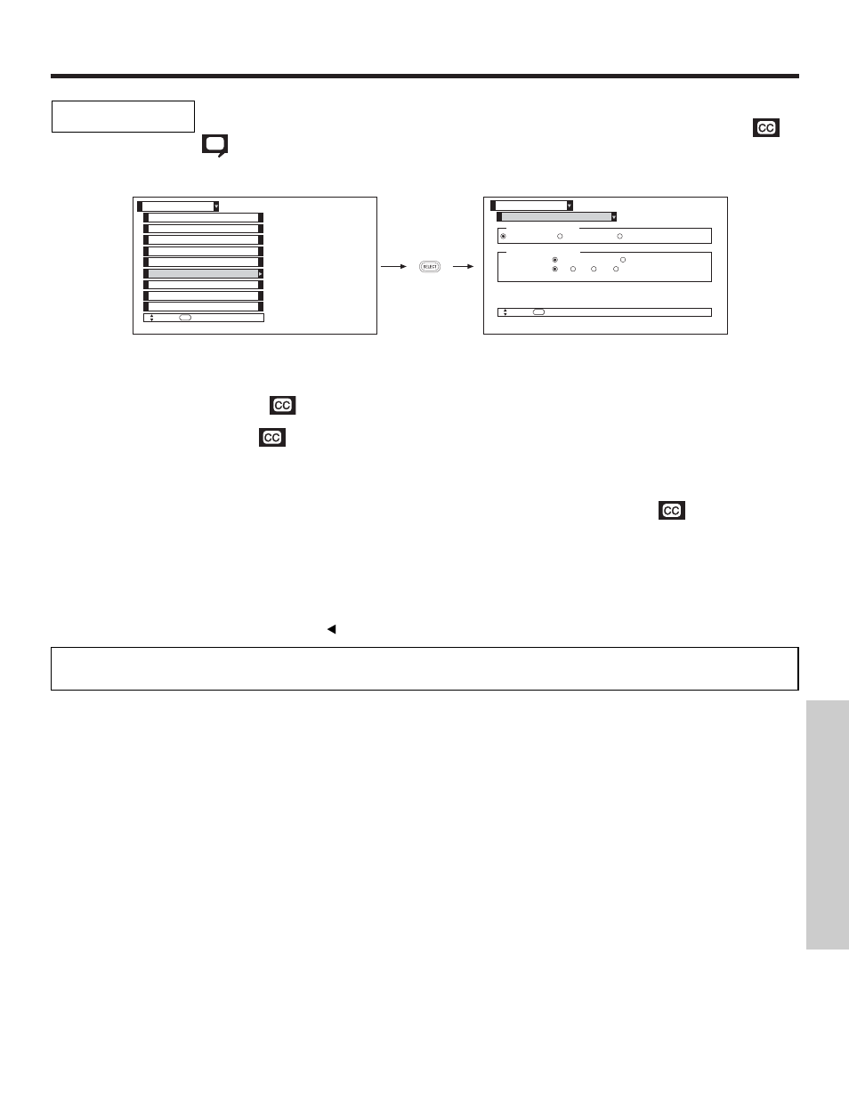 Setup, On-screen displa y, Set closed caption | Hitachi 51F510 User Manual | Page 63 / 76