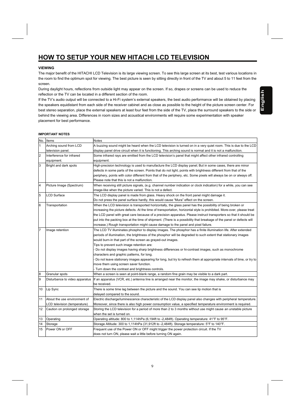 How to setup your new hitachi lcd television | Hitachi 26HDL52 User Manual | Page 11 / 52