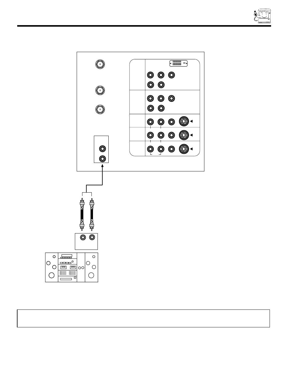 Connecting external audio sources, Stereo system amplifier | Hitachi 46F500 User Manual | Page 13 / 64