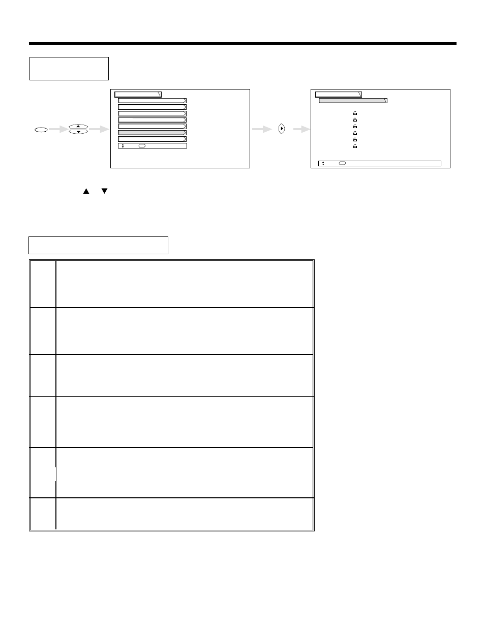 Locks, Canadian ratings (eng), Canadian ratings english chart | Hitachi 46F500 User Manual | Page 47 / 64