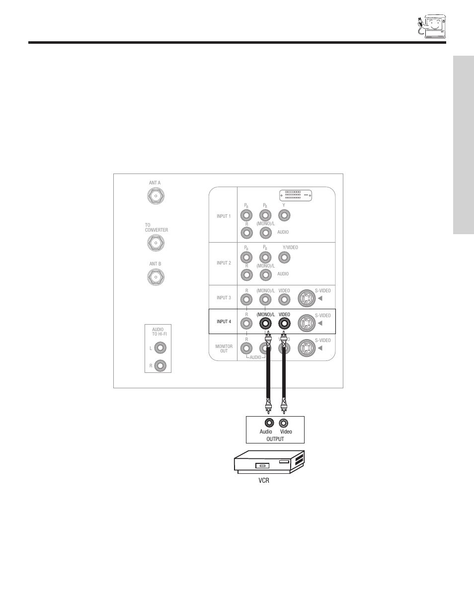 Connecting external video sources, First time use | Hitachi 51F500A User Manual | Page 15 / 64