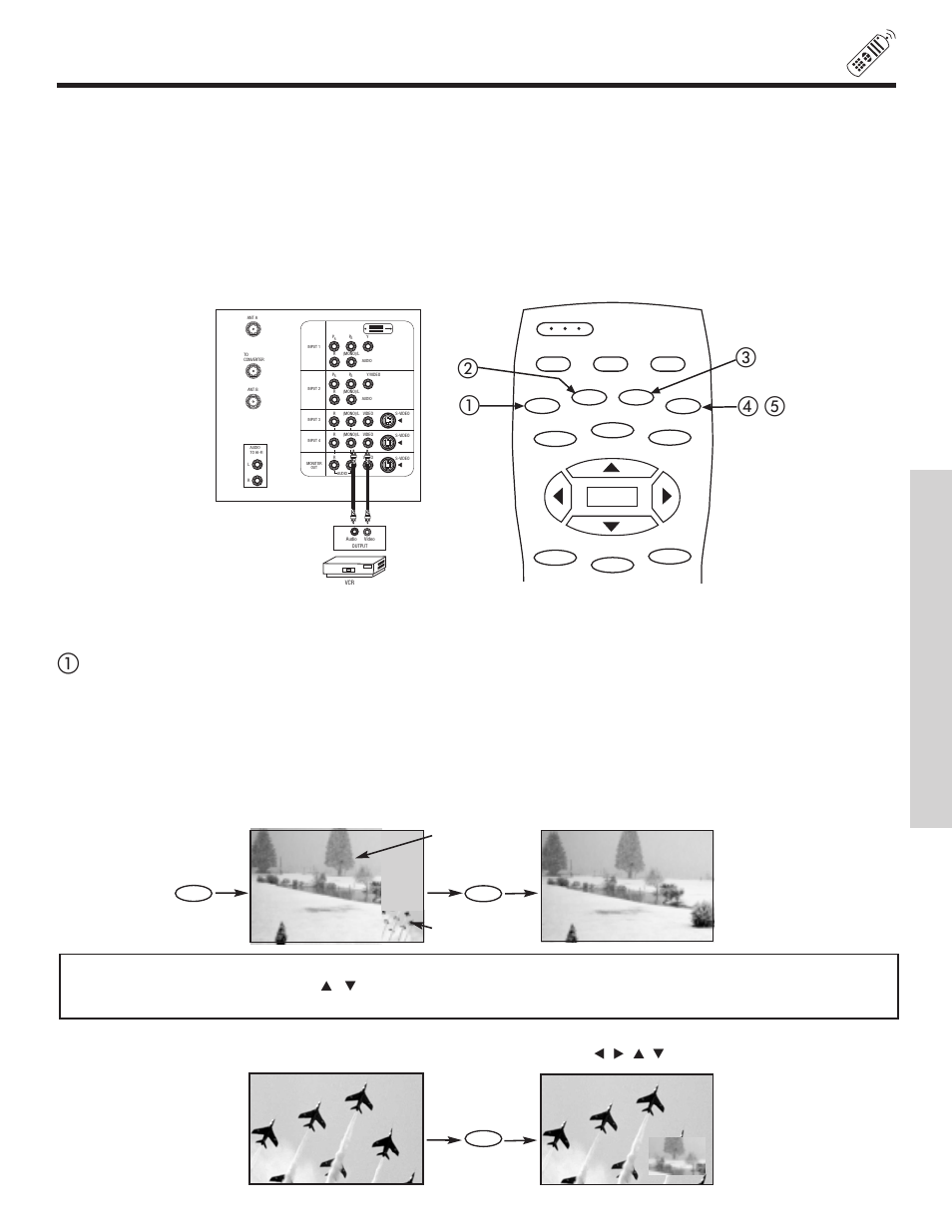 Picture-in-picture (pip), ቢባ ቤ ብ , ቦ, The remo te contr ol | Main picture sub picture | Hitachi 51F500A User Manual | Page 25 / 64