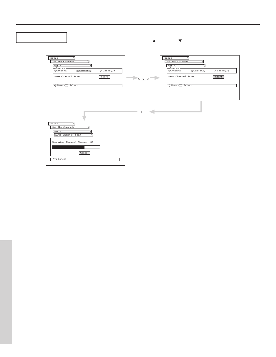 Setup, On-screen displa y | Hitachi 51F500A User Manual | Page 52 / 64