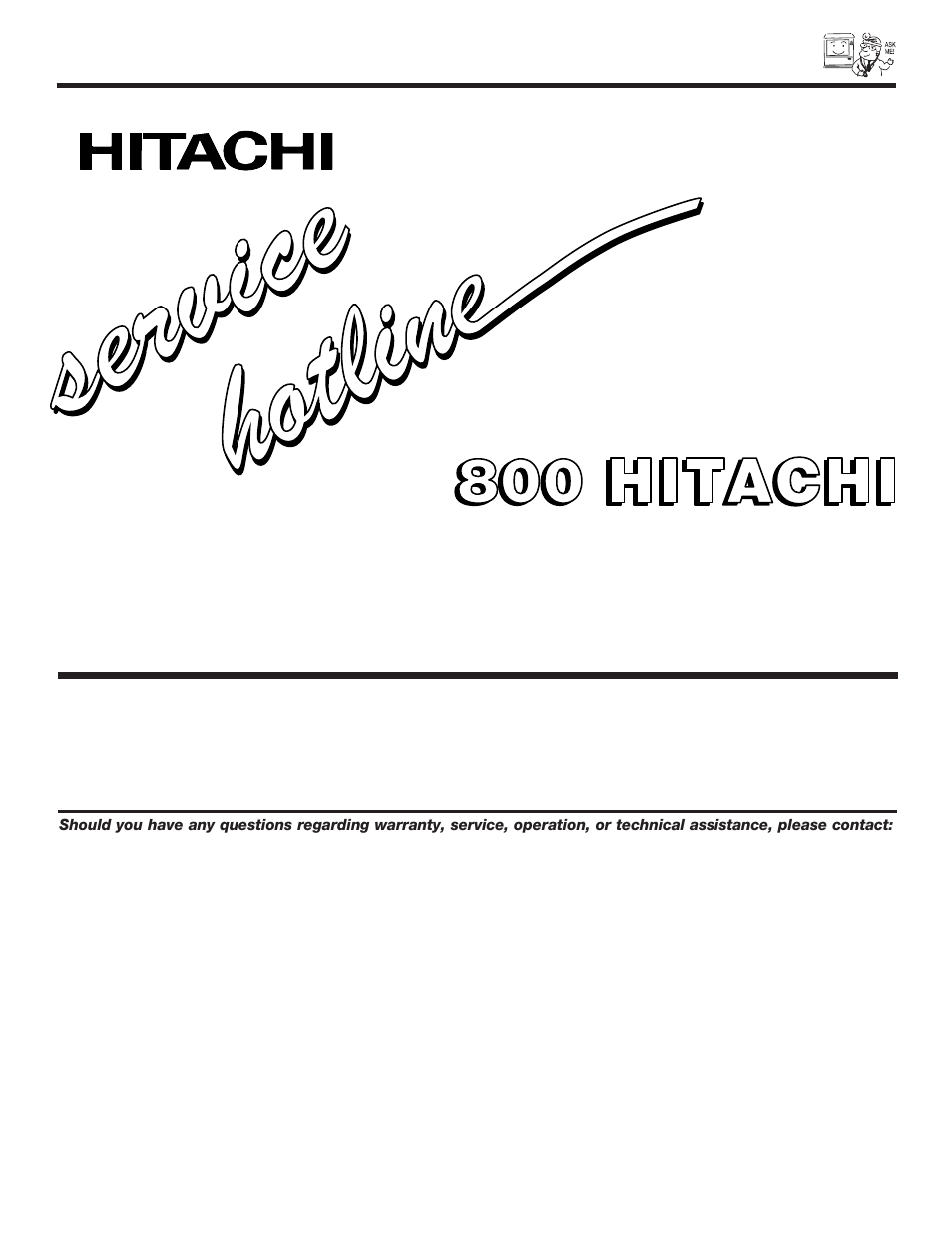 Dial toll free | Hitachi 51F500A User Manual | Page 61 / 64