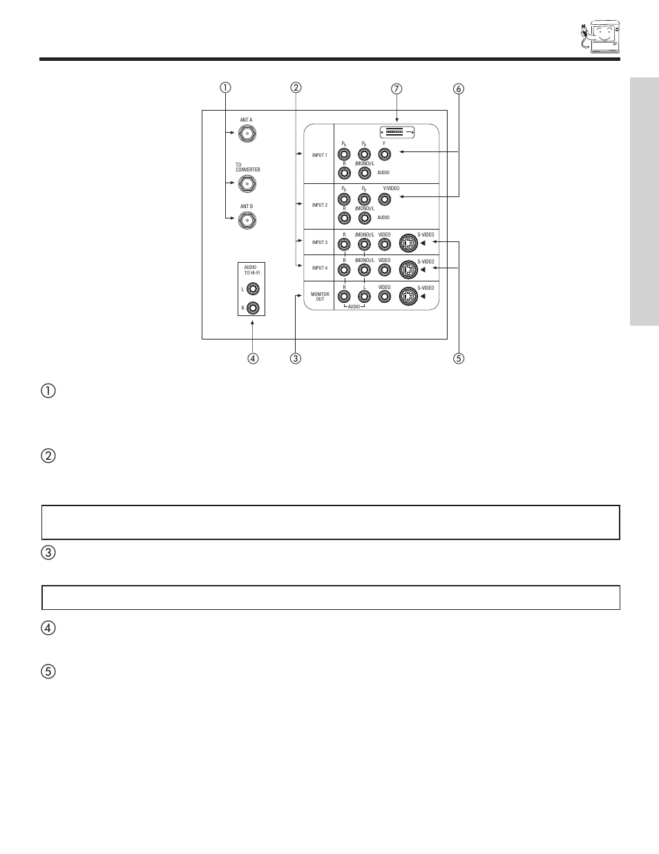 Rear panel jacks, First time use | Hitachi 51F500A User Manual | Page 9 / 64