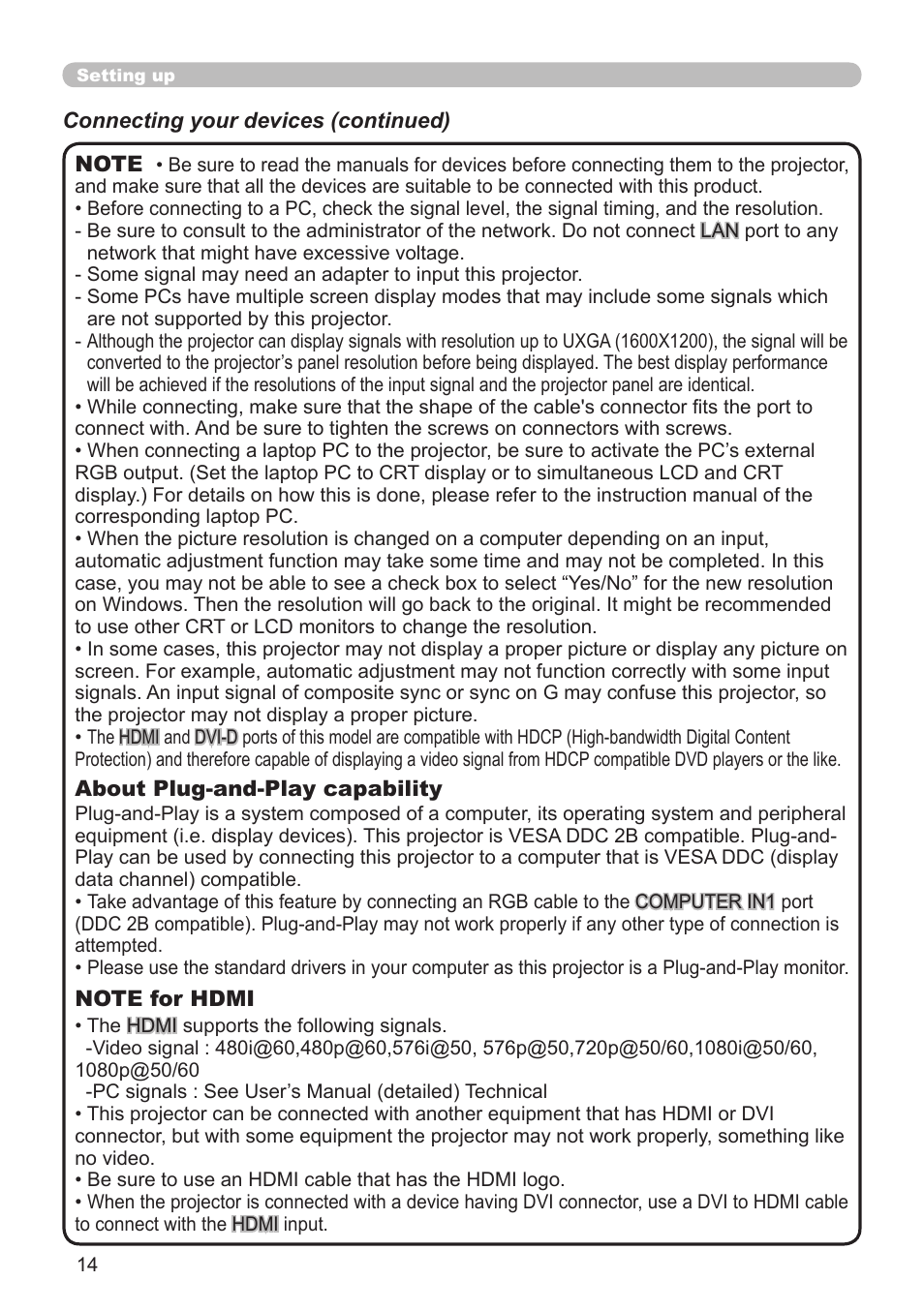 Hitachi CP-X10000 User Manual | Page 14 / 78