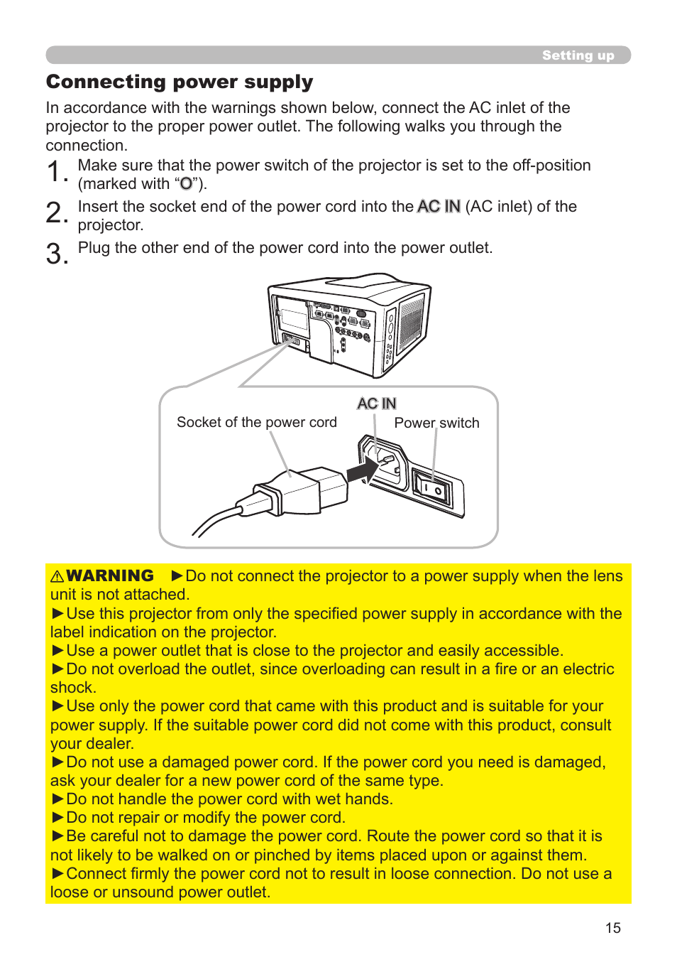 Hitachi CP-X10000 User Manual | Page 15 / 78