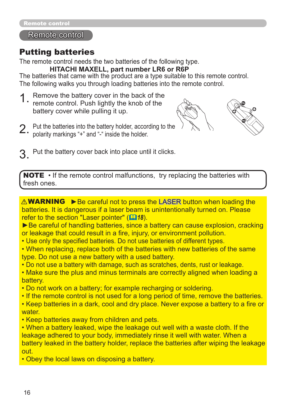 Hitachi CP-X10000 User Manual | Page 16 / 78