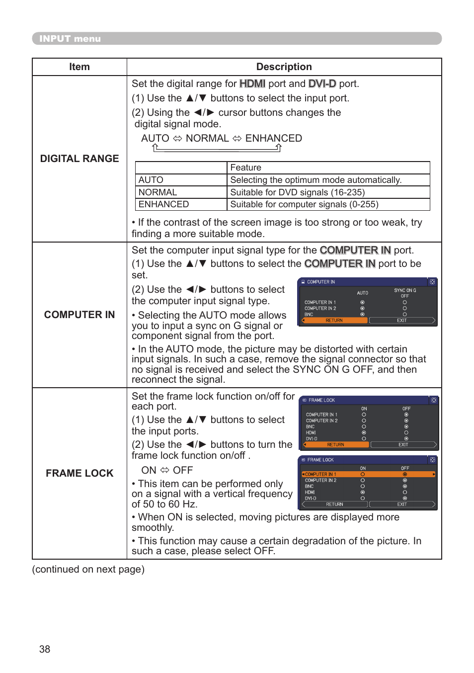 Hitachi CP-X10000 User Manual | Page 38 / 78