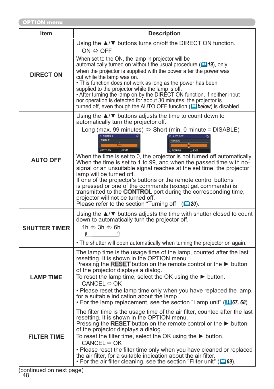 Hitachi CP-X10000 User Manual | Page 48 / 78