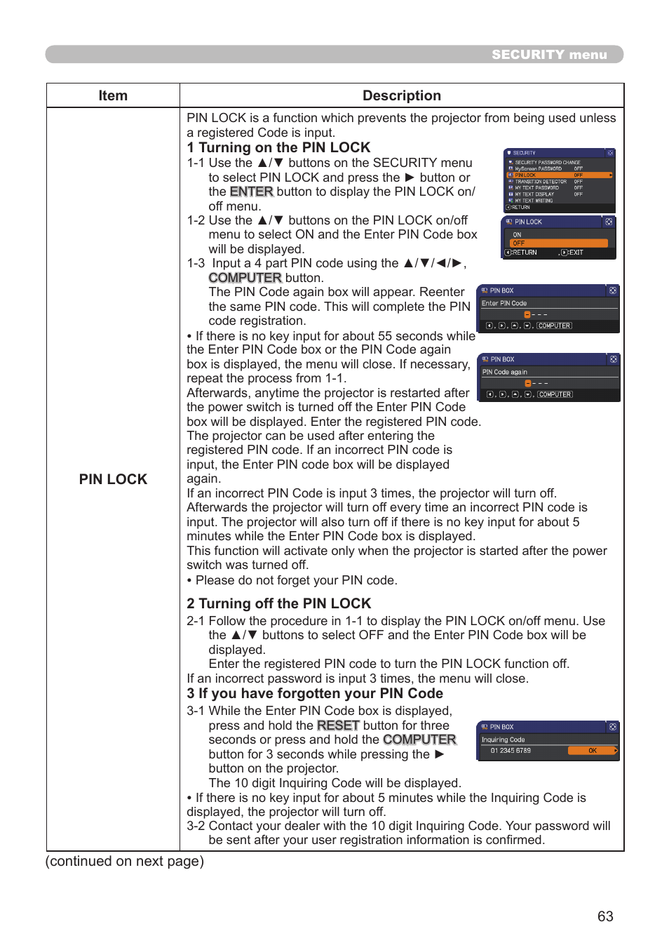 Hitachi CP-X10000 User Manual | Page 63 / 78