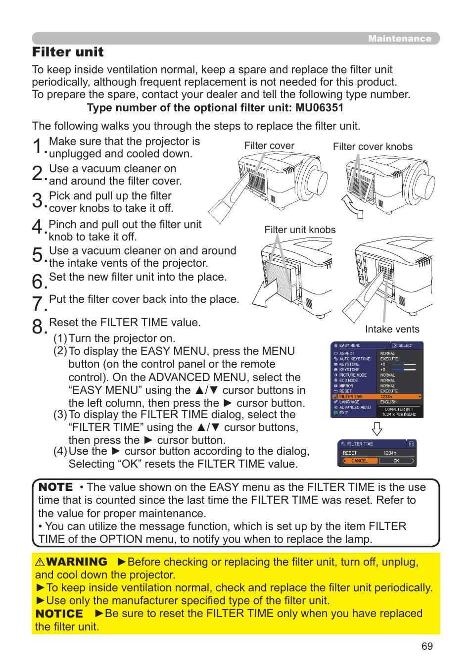 Hitachi CP-X10000 User Manual | Page 69 / 78