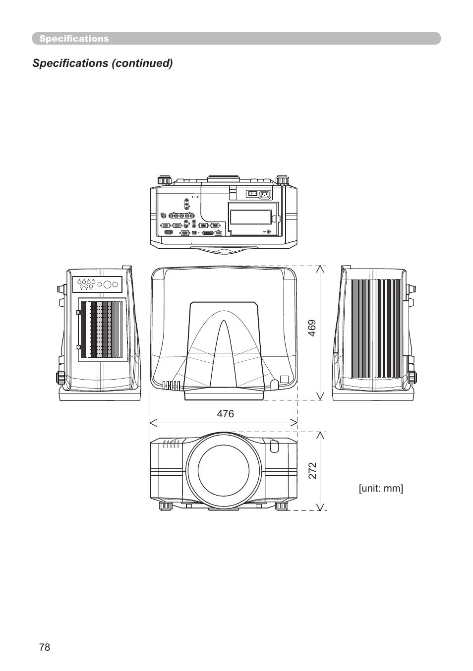 Specifications (continued) | Hitachi CP-X10000 User Manual | Page 78 / 78