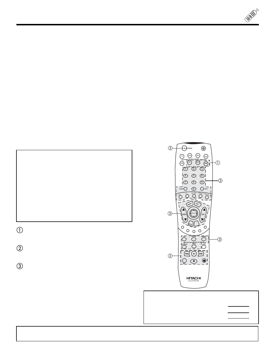 My audio equipment code is, Cd tape amp/rcvr | Hitachi 51SWX20B User Manual | Page 35 / 72