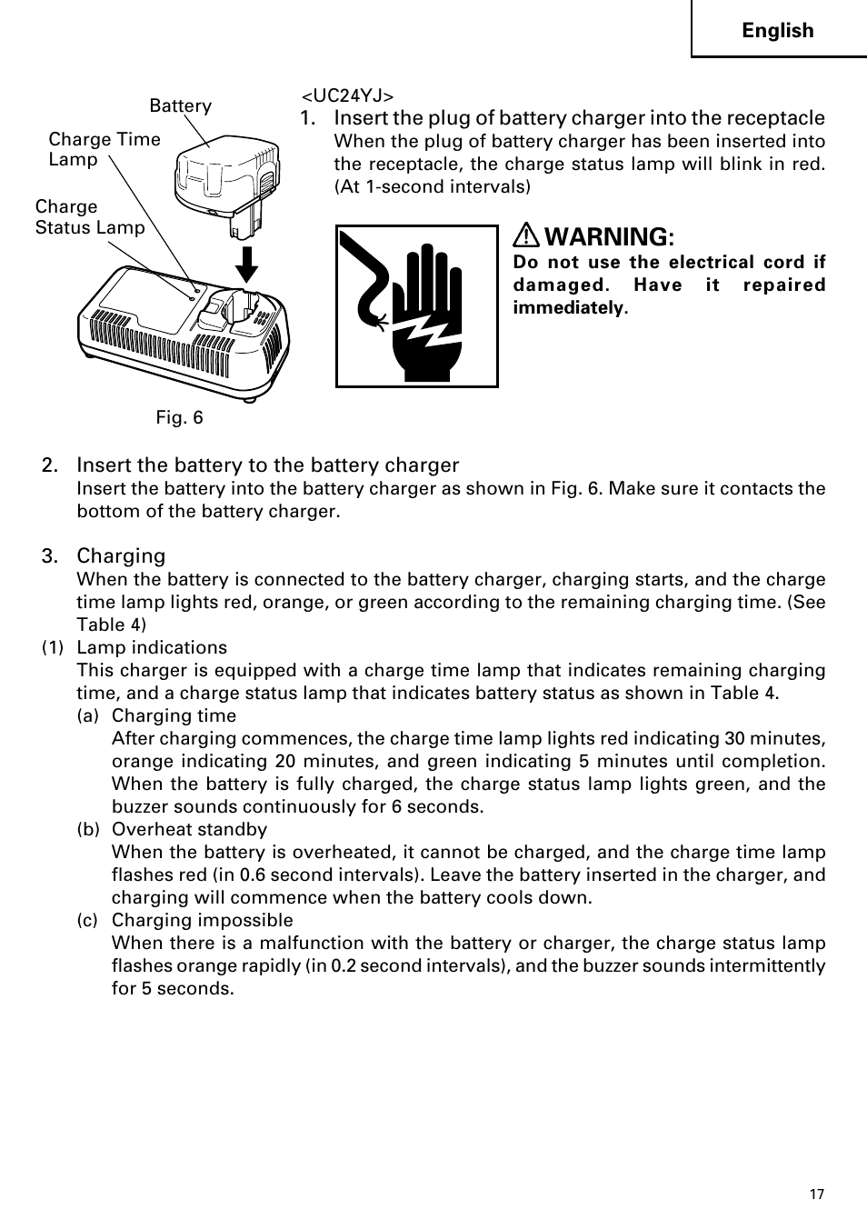 Warning | Hitachi DV14DMR User Manual | Page 17 / 96