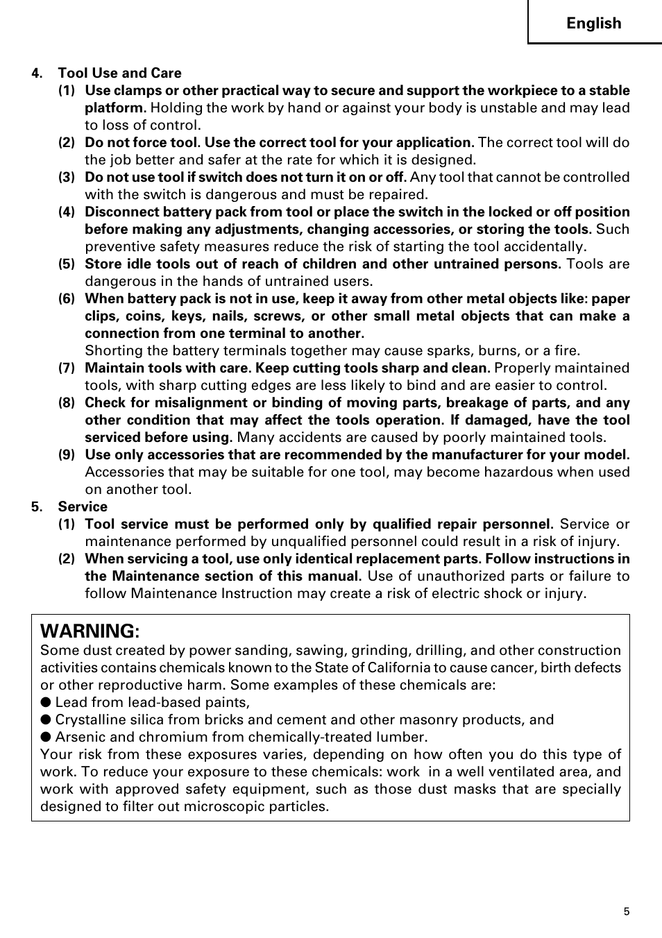 Warning | Hitachi DV14DMR User Manual | Page 5 / 96