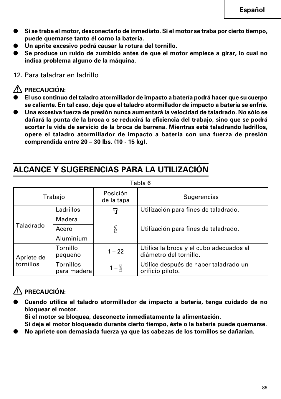 Alcance y sugerencias para la utilización | Hitachi DV14DMR User Manual | Page 85 / 96