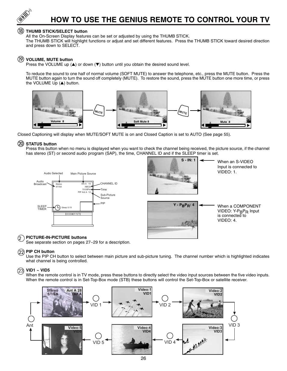 How to use the genius remote to control your tv | Hitachi 53SWX10B User Manual | Page 26 / 76