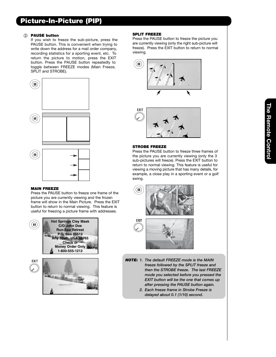 Picture-in-picture (pip), The remote contr ol | Hitachi 55HDT79 User Manual | Page 35 / 104