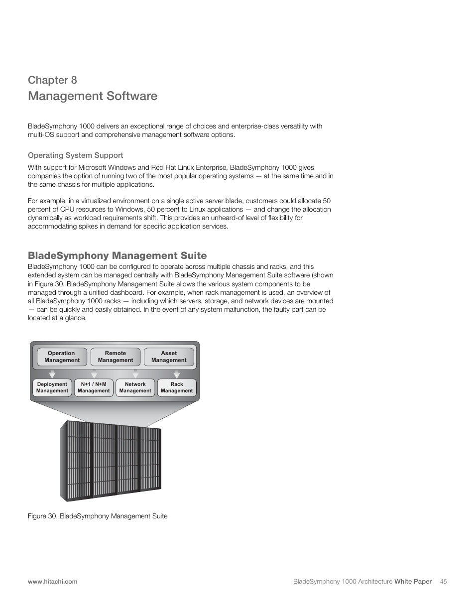 Management software, Chapter 8, Bladesymphony management suite | Hitachi 1000 User Manual | Page 45 / 52