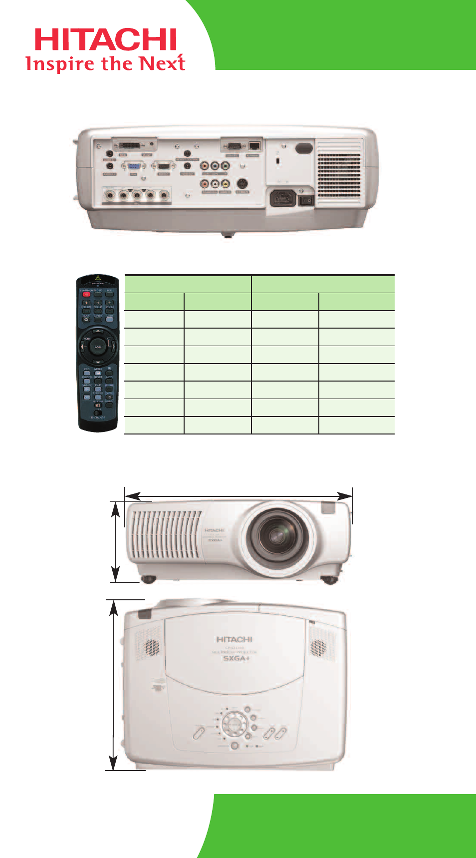 Series, Cp-sx1350 | Hitachi CP-SX1350 Series User Manual | Page 2 / 2