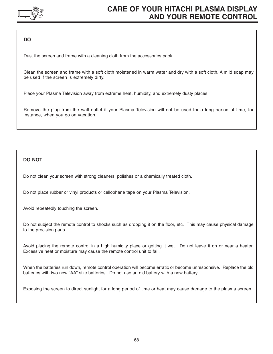 Hitachi 42EDT41A User Manual | Page 68 / 84
