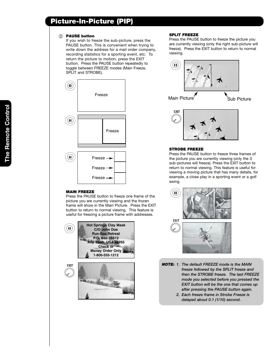 Picture-in-picture (pip), The remote contr ol | Hitachi 50VS69A User Manual | Page 26 / 80