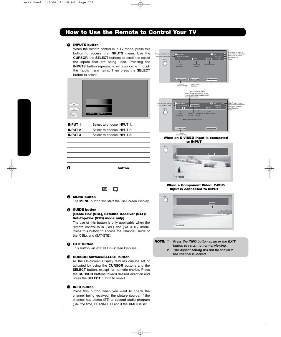 How to use the remote to control your tv, The remote cont rol | Hitachi P55H4011 User Manual | Page 26 / 144