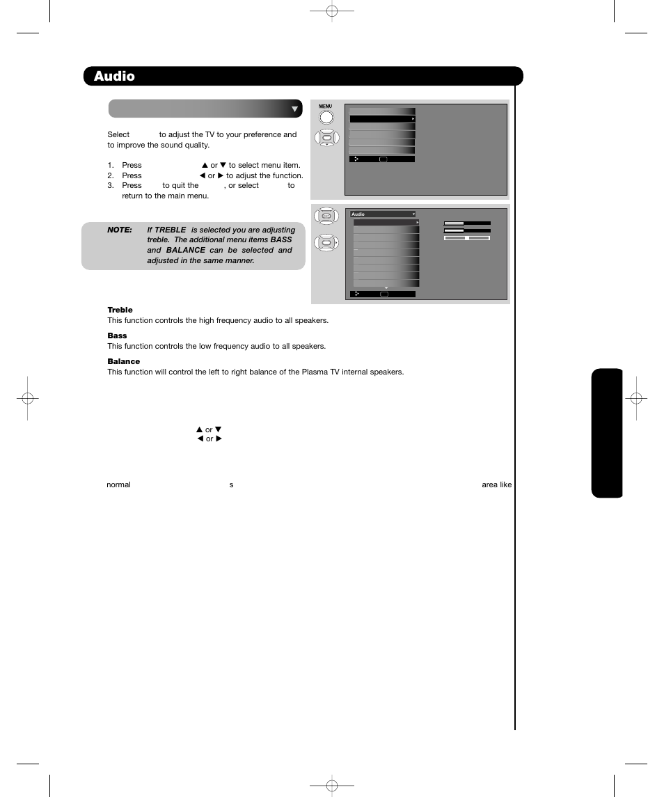 Audio, On-sc ree n display | Hitachi P55H4011 User Manual | Page 37 / 144