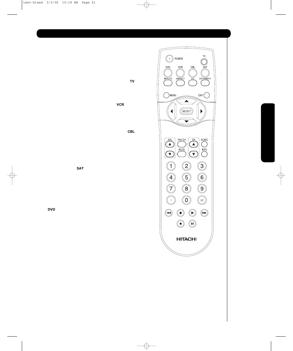 El control remoto, El control remoto l l | Hitachi P55H4011 User Manual | Page 87 / 144