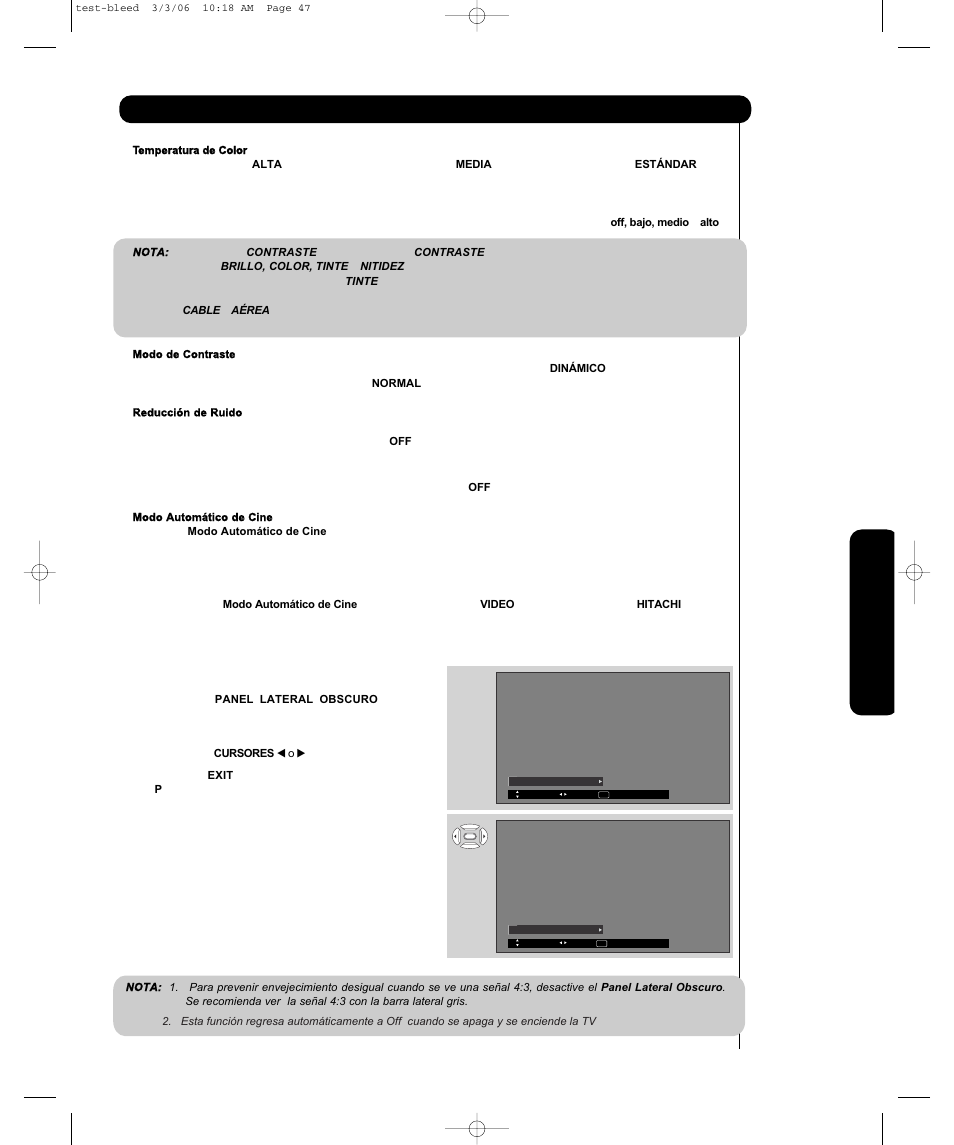 Video, Menú en pantalla | Hitachi P55H4011 User Manual | Page 99 / 144