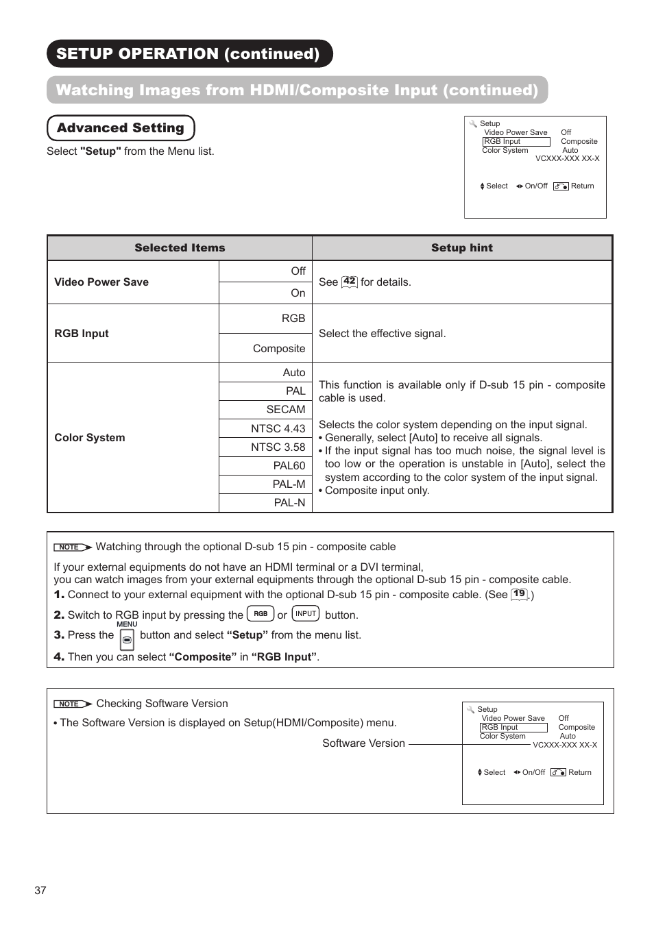 Advanced setting | Hitachi UT32A302 User Manual | Page 38 / 53