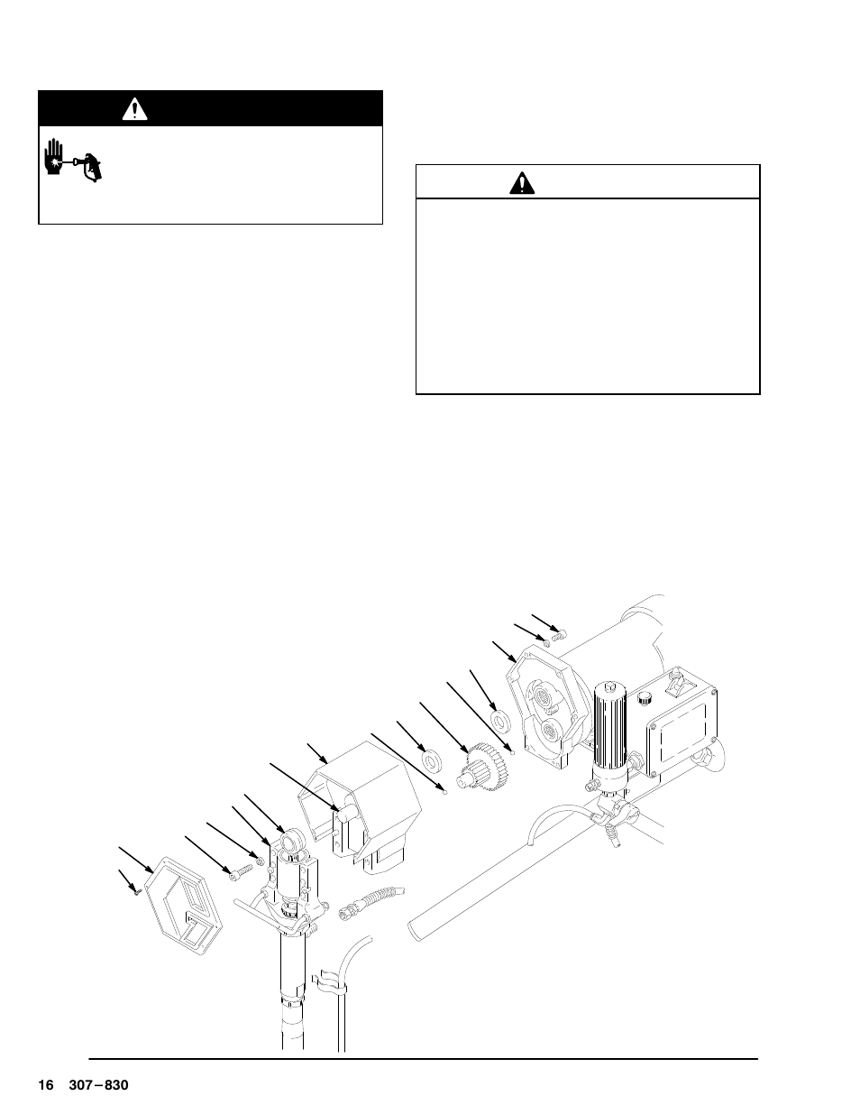 Drive housing, Warning, Caution | Hitachi 220-856 User Manual | Page 16 / 28