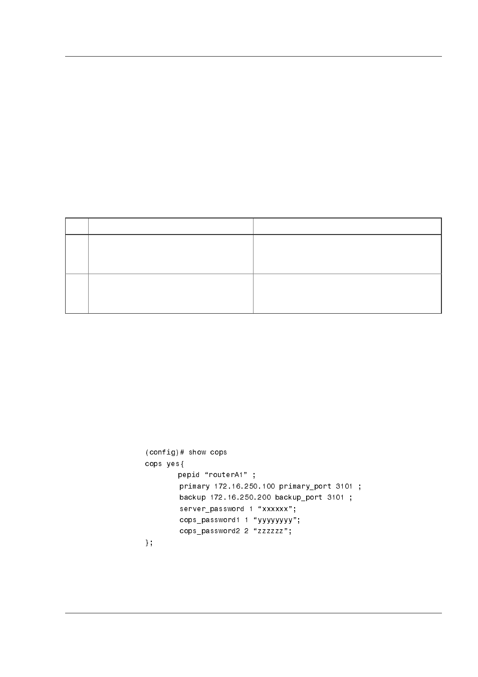 12 communication failure in qos, 1 communication failures with policy-server, 12 communication failure in qos -91 | 1 communication failures with policy-server -91, The router when cops is started -91, Table 7-39. cops-related troubleshooting -91 | Hitachi GR2000 Series User Manual | Page 257 / 328