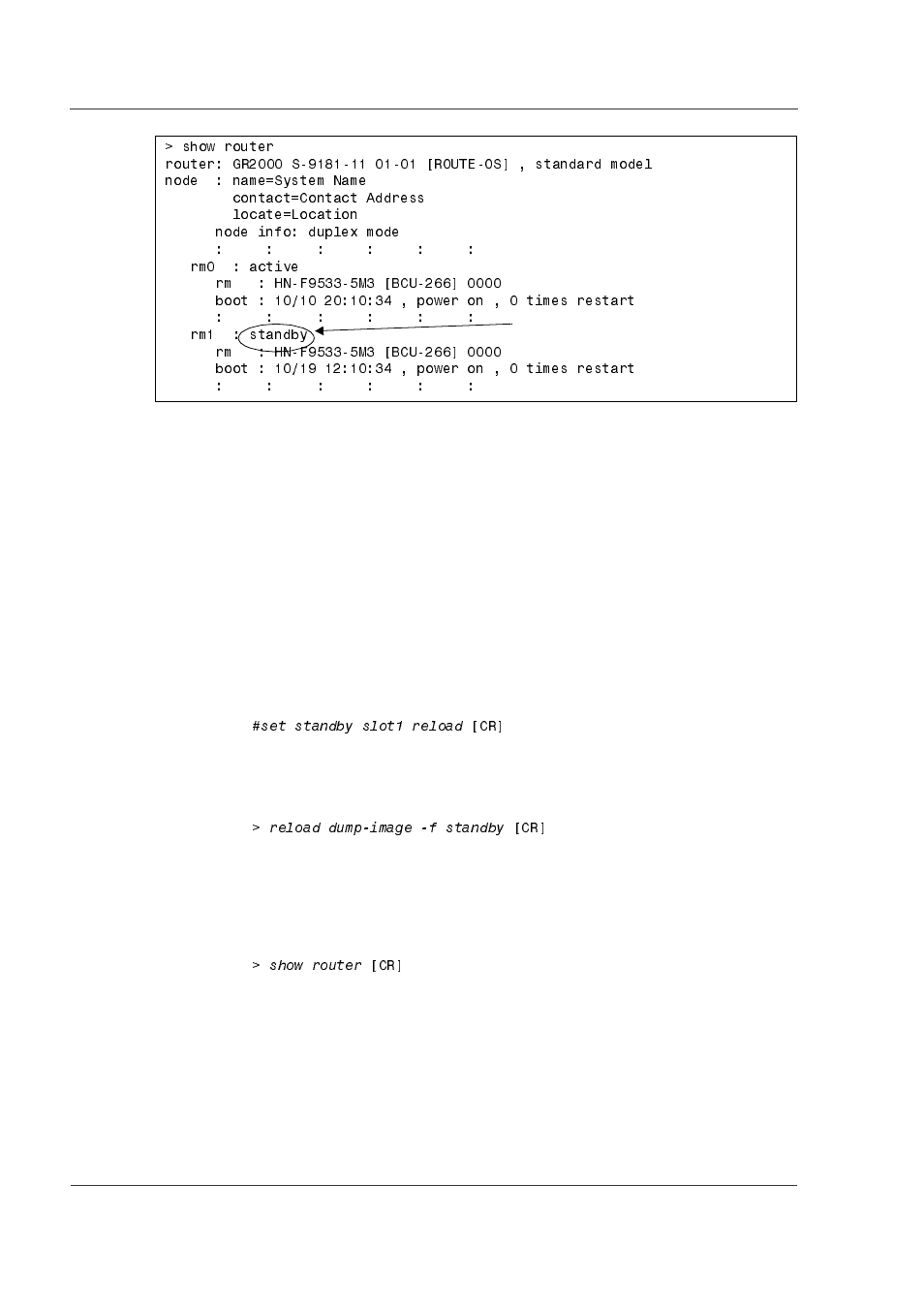 Figure 8-21. result of show router command -20 | Hitachi GR2000 Series User Manual | Page 282 / 328