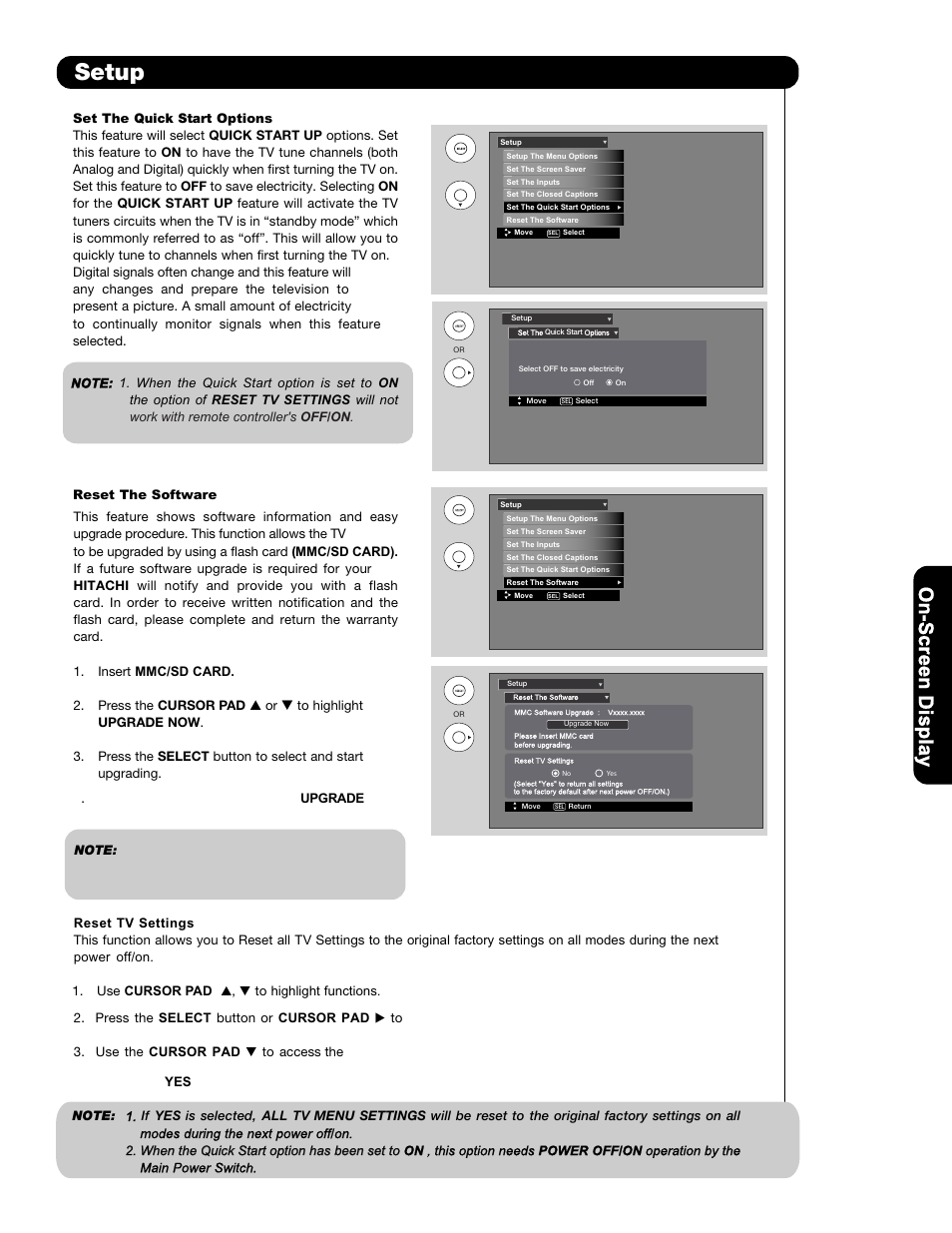 Setup | Hitachi P42T501A User Manual | Page 61 / 158