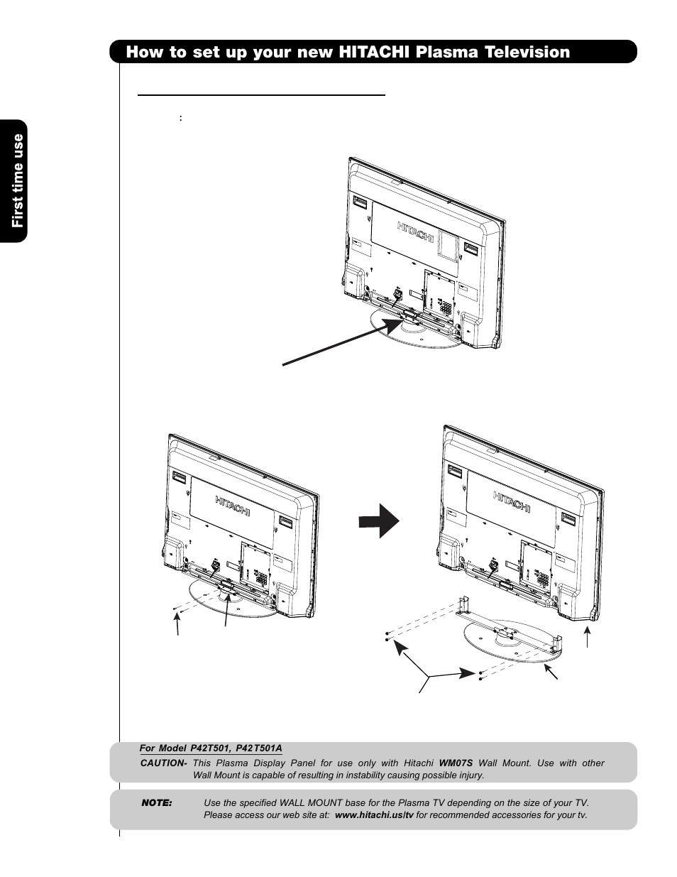 How to set up your new hitachi plasma television | Hitachi P42T501A User Manual | Page 8 / 158