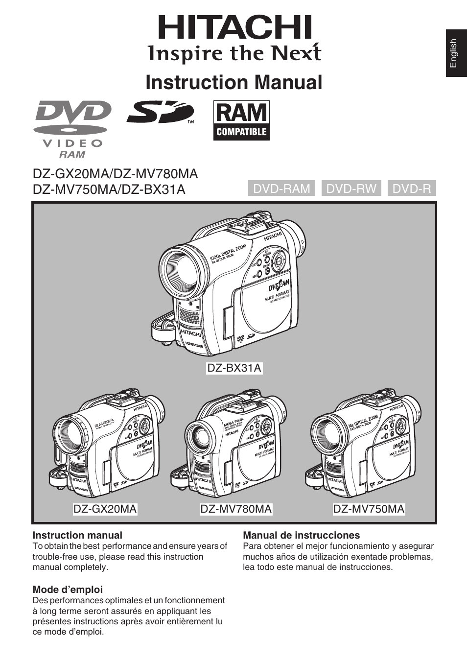 Hitachi DZMV750MA User Manual | 200 pages