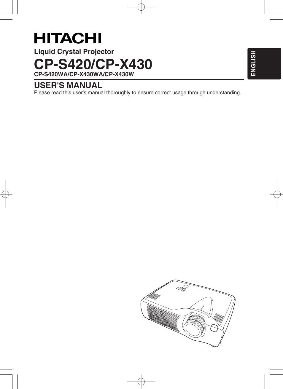 Hitachi CP-S420WA User Manual | 39 pages