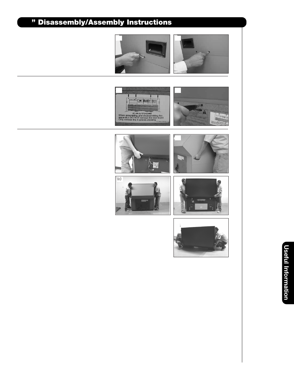 65 ” disassembly/assembly instructions, Useful information | Hitachi 65F59A User Manual | Page 65 / 75