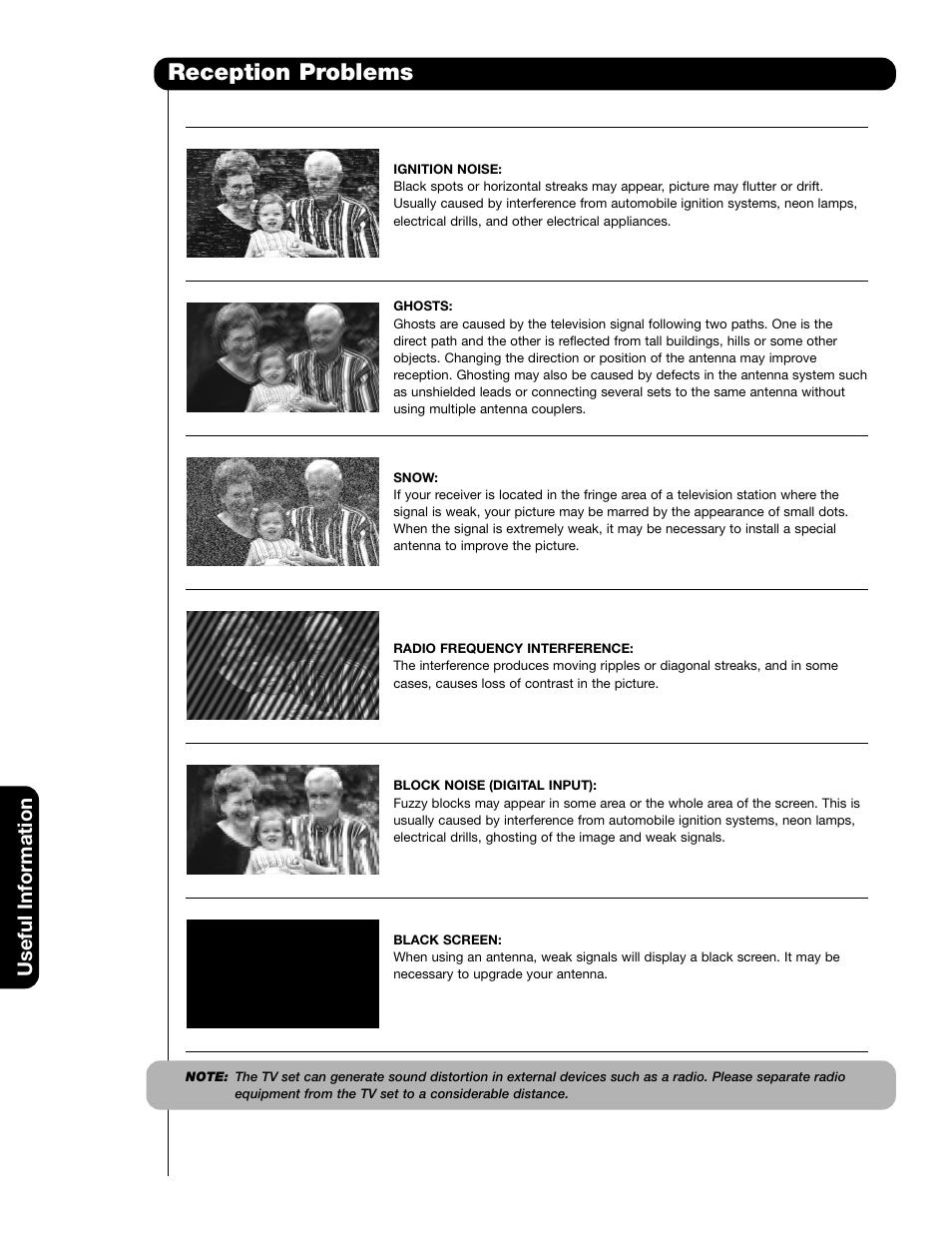 Reception problems, Useful information | Hitachi 65F59A User Manual | Page 68 / 75