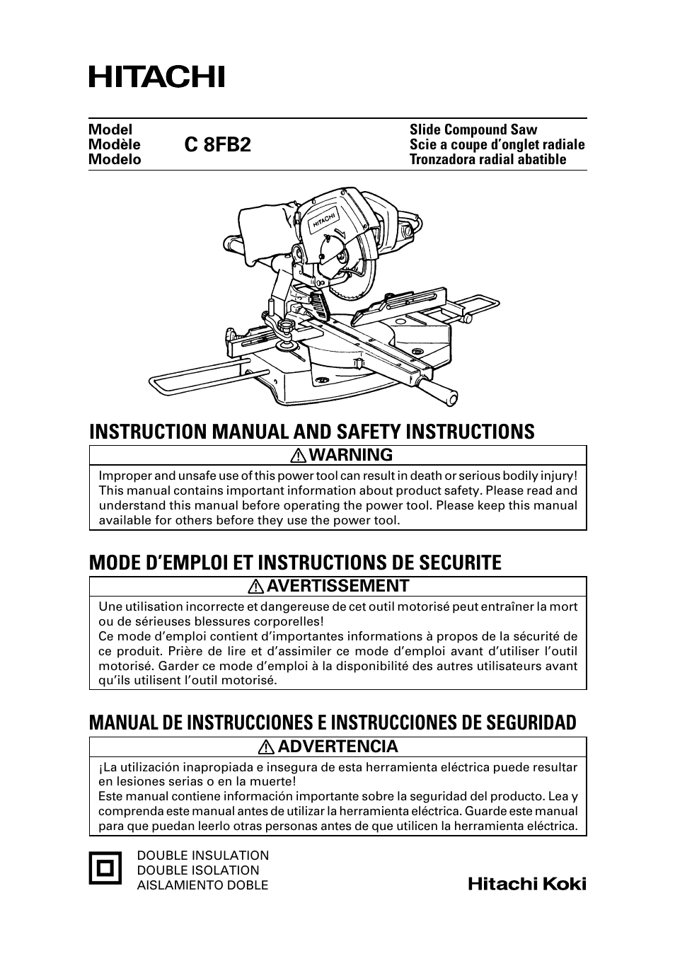 Hitachi C 8FB2 User Manual | 76 pages