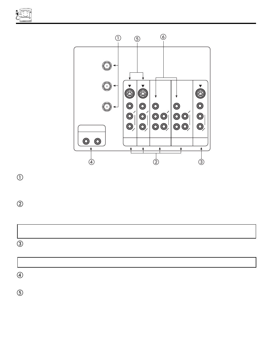 Rear panel jacks, ባቤ ቦ | Hitachi 53FDX20B User Manual | Page 10 / 68