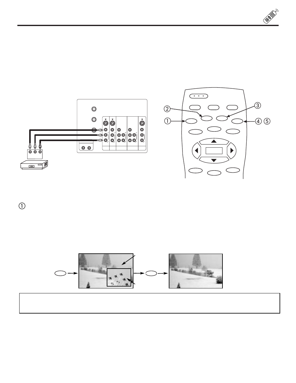 Picture-in-picture (pip), ቢባ ቤ ብ , ቦ, Main picture sub picture | Hitachi 53FDX20B User Manual | Page 23 / 68