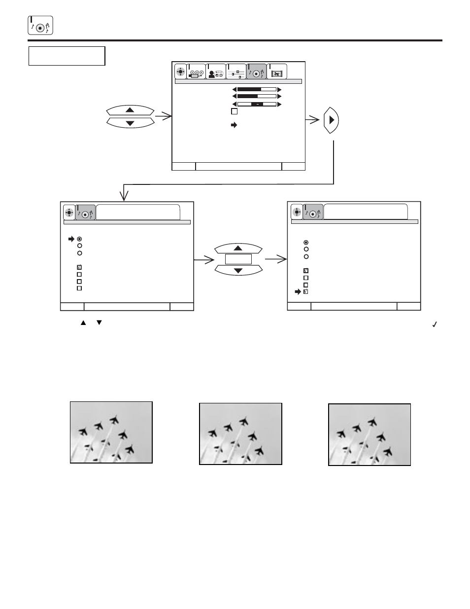 Audio, Cursor | Hitachi 53FDX20B User Manual | Page 58 / 68