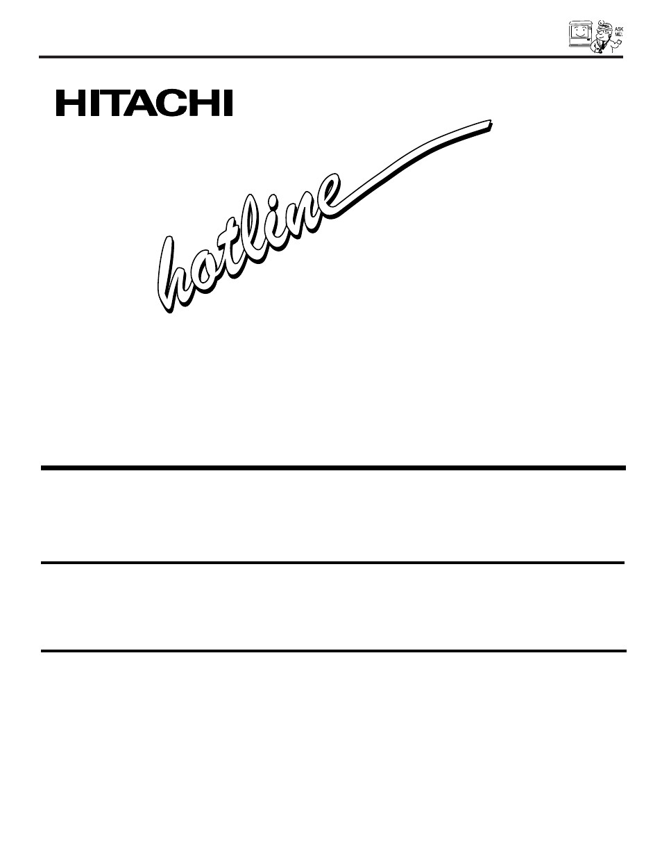 Service ser vic e, 800 hitachi | Hitachi 53FDX20B User Manual | Page 65 / 68