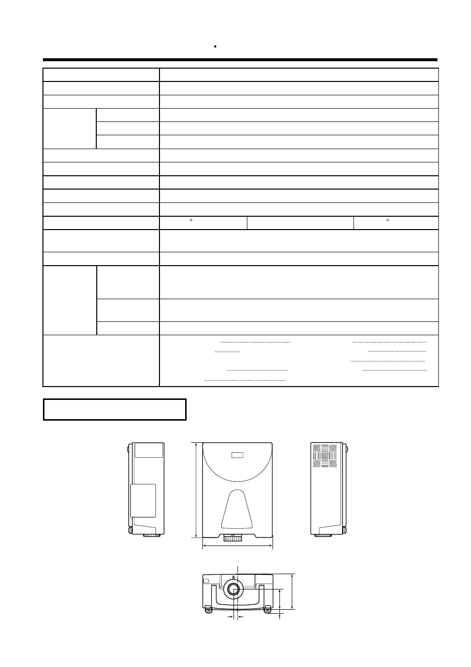 Specifications, Dimension diagram | Hitachi CP-S833E User Manual | Page 32 / 32