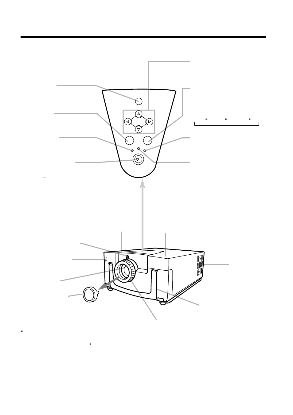 Names and functions of each part, Main unit | Hitachi CP-S833E User Manual | Page 7 / 32